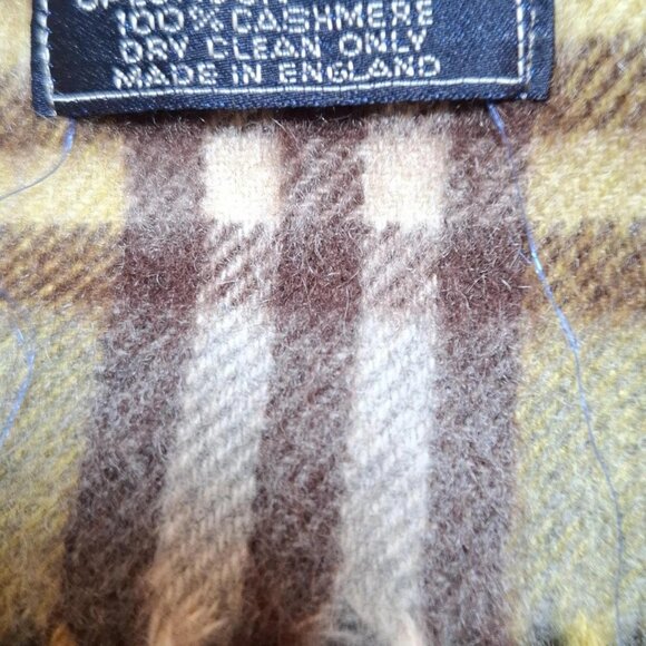 Auth Burberry's - Khaki Brown Multi Cashmere Scarf - Picture 5 of 5